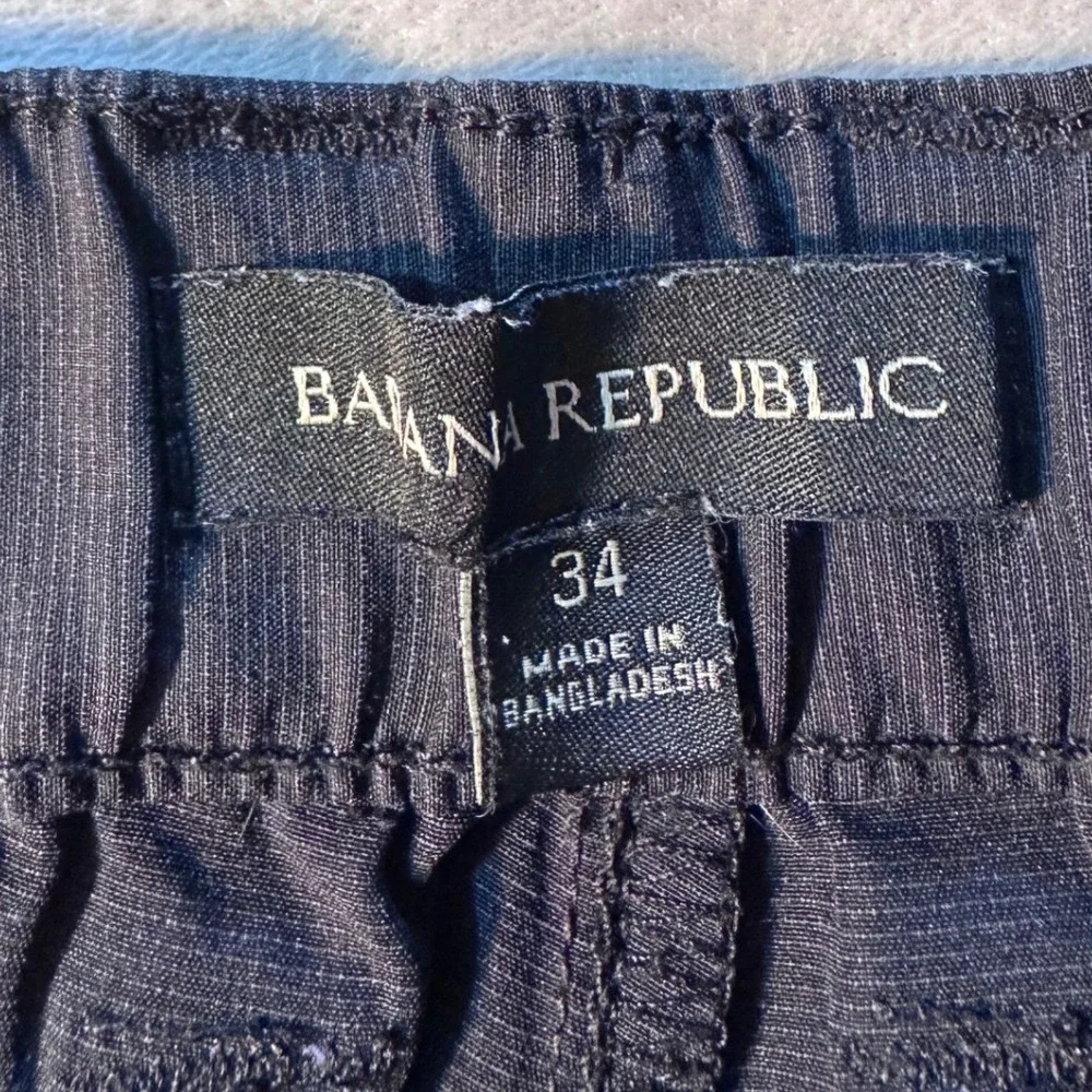 Banana Republic Core Temp Shorts Mens 34 Black Elastic Waist Stretch Chino 9
